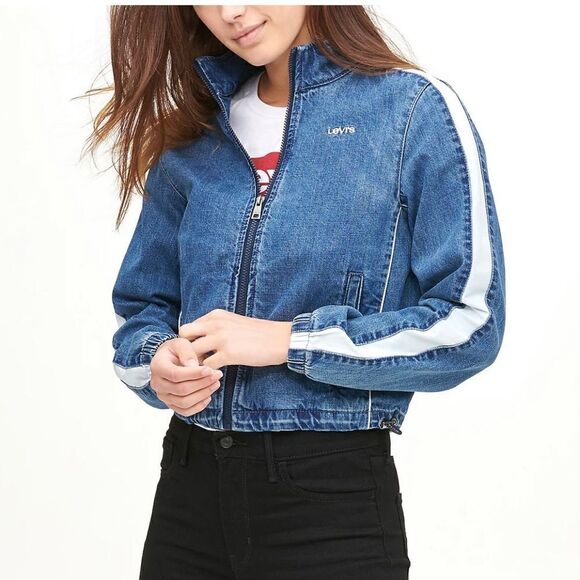 Women’s Levi Demin Coaches Track Jacket NWT Size Medium - Picture 1 of 15